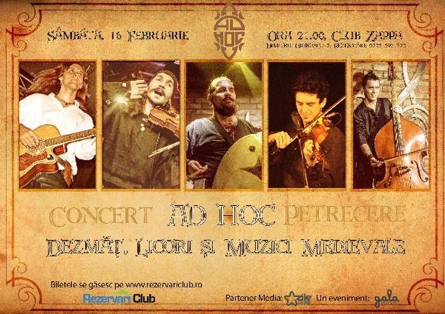 Concert Ad Hoc in Club Zappa din Bucuresti